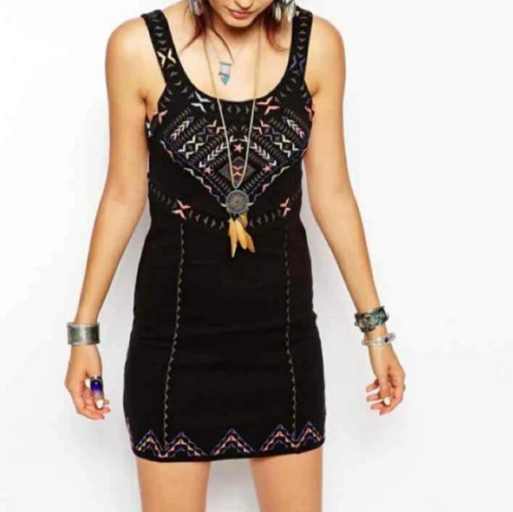 Free People Tribal Bodycon Dress